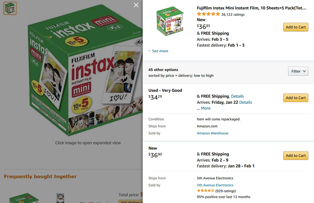 Amazon AOD All Offers Display